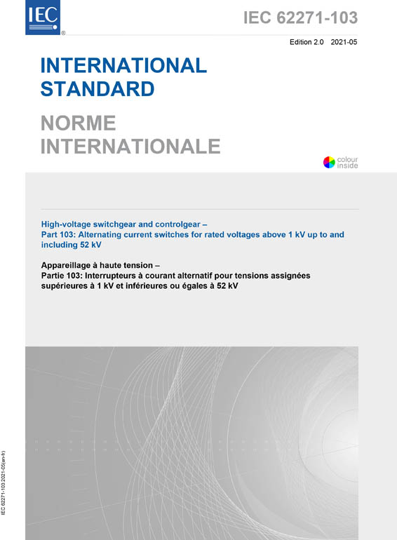 Cover IEC 62271-103:2021
